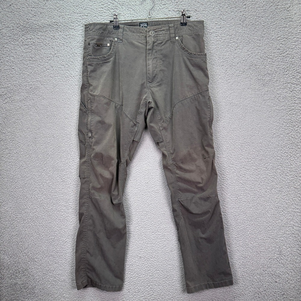 Kuhl Pants Mens 34x32 Gray Rydr Cotton Blend Vented Outdoor Hiking Outdoor Camp
